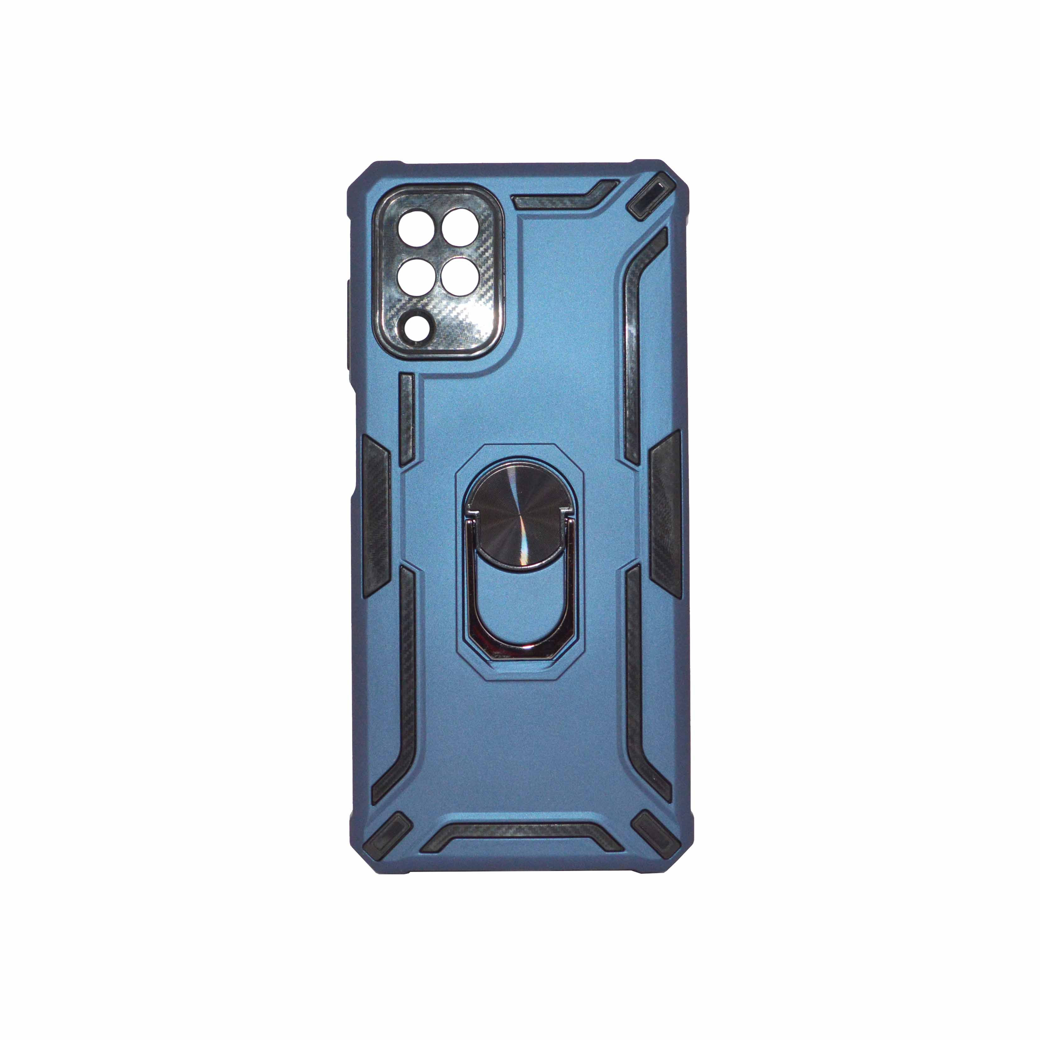 SAMSUNG A12-M12 Blue Armor Cover Military Grade Protection Built-in Kickstand Car Holder Mobile Phone Case